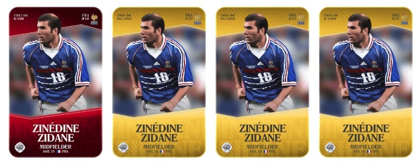 Zinedine Zidane cartes Sorare